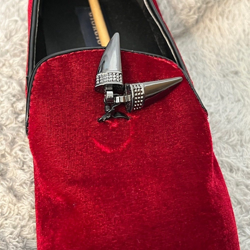 Giorgio Brutini Mens Cowell Red Velvet Loafer Dress Shoes Size 10.5 M - Picture 10 of 15